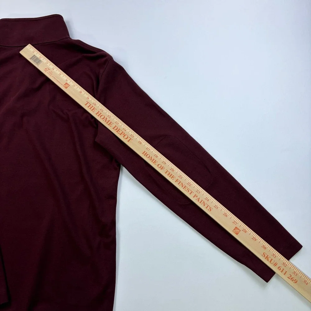 Banana Republic Luxury Touch Performance 1/4 Zip Pullover Mens L Burgundy Cotton